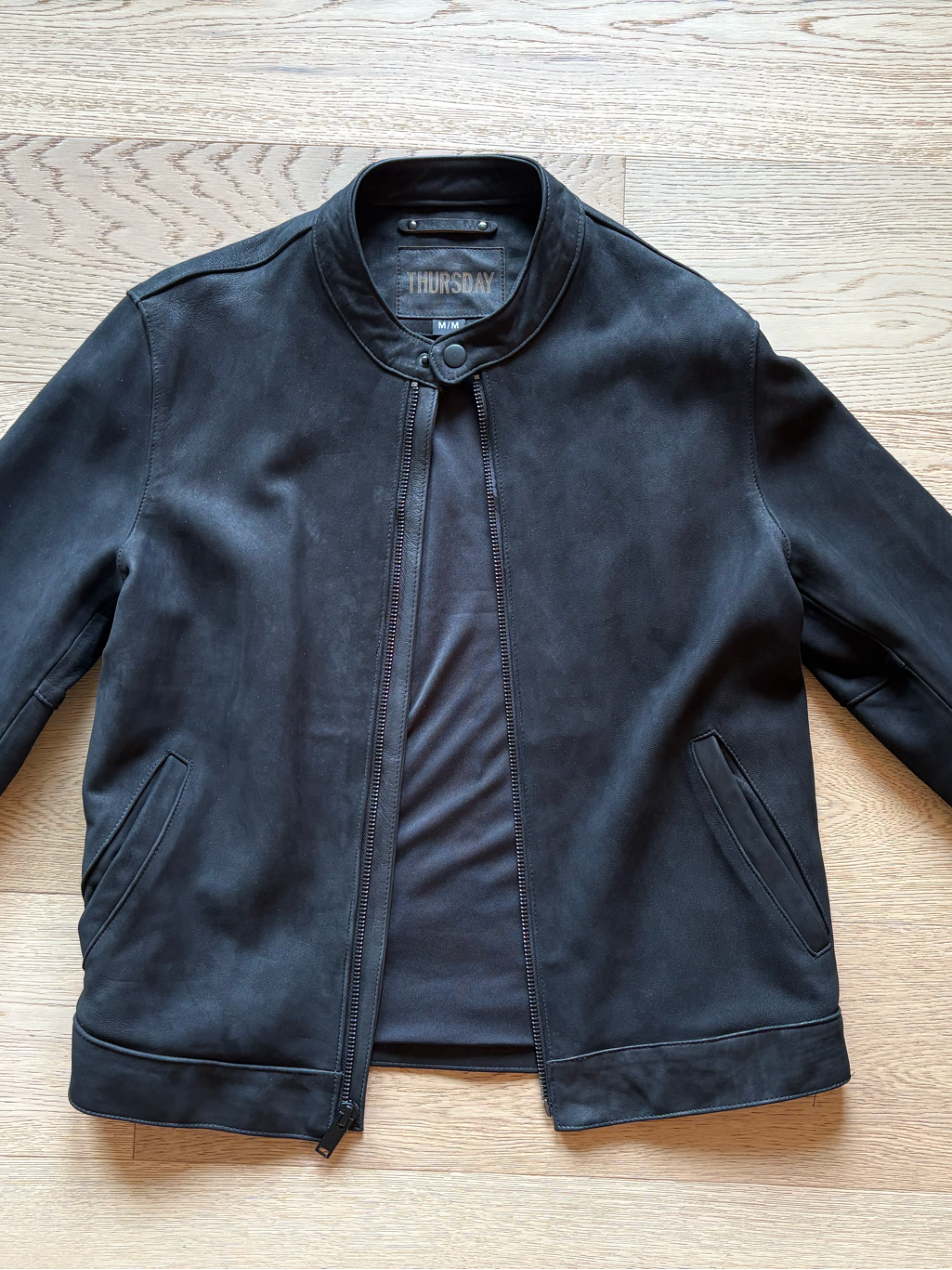 Men's Black Suede Bomber Jacket - Classic Casual Style